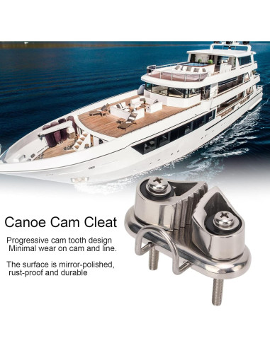 Cleat de Cam Acouto Acero Inoxidable 316 Pulido 10mm