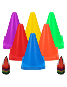 Paquete de 48 Conos de Tráfico HOFURME 18 cm para Entrenamiento