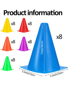 Paquete de 48 Conos de Tráfico HOFURME 18 cm para Entrenamiento 2