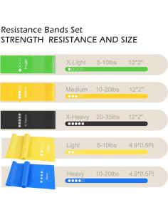 Conjunto de 5 Bandas de Resistencia MoHern para Ejercicio 2