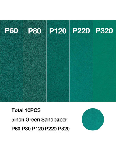 Lijadora Orbital Neumática UPWOOD 5" con 10 Papeles de Lija