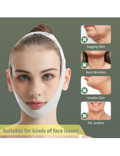 Correa Facial Reutilizable Habodd para Levantamiento de Papada Verde 2
