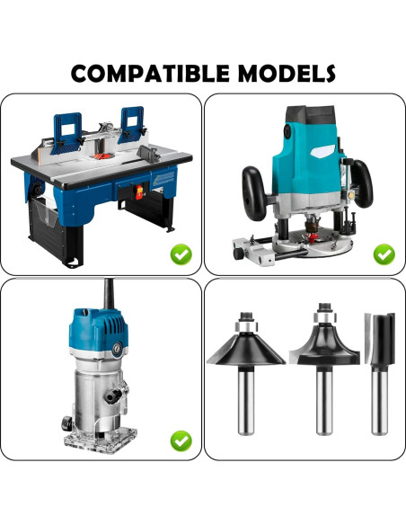 Juego de Brocas de Router UTRUSTTO 12 Piezas 1/4" Carburo