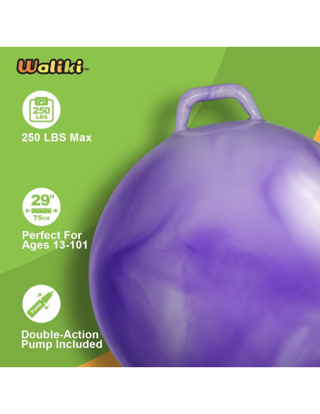 Bola Saltarina WALIKI Púrpura 75 cm para Niños y Terapia