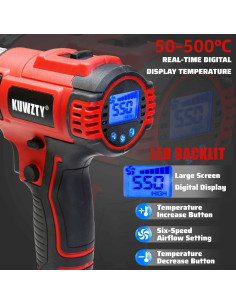 Pistola de Calor Inalámbrica Milwaukee M18 LCD 550C 2 Modos 2