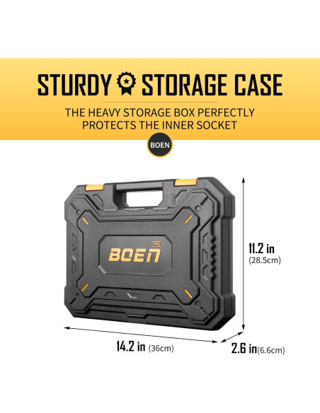 Conjunto de 20 Piezas de Llaves Profundas BOEN 3/8"-32mm