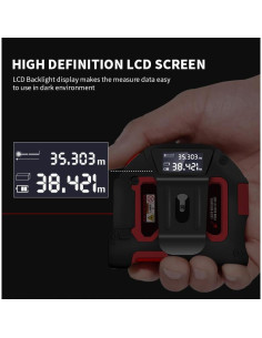 Cinta Métrica Láser 2-en-1 Sparkey DT10 39.62m y 4.88m 2