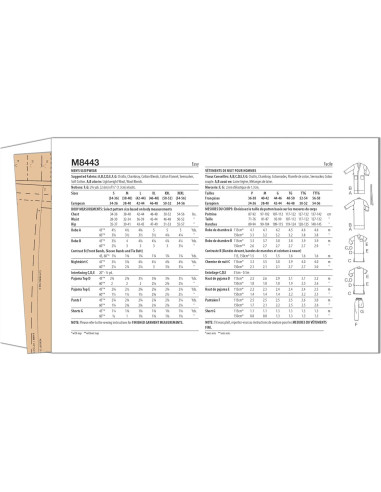 Kit de Patrón de Costura McCall's M8443 para Hombre - Bata, Camisón y Pantalones