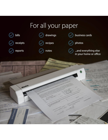 Escáner portátil Doxie Go SE con batería recargable y OCR