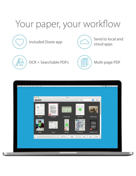 Escáner portátil Doxie Go SE con batería recargable y OCR