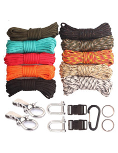 Kit de Pulseras Paracord 550 GeGeDa 30.48m Verde Militar