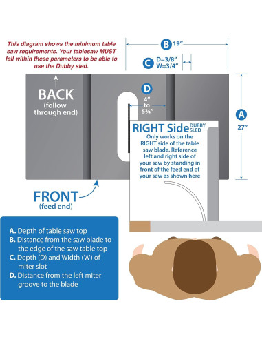 Sled de Corte Dubby Original para Sierra de Banco - Precisión y Seguridad