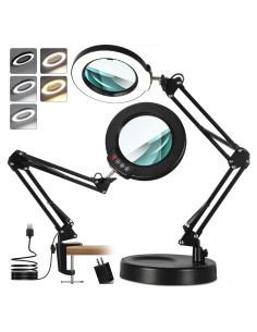 Lupa de Aumento 10X con Luz LED MagnieOpti - Soporte Ajustable