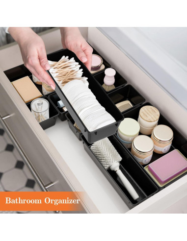 Juego de Organizadores de Cajones 25 PCS Plástico Negro