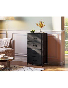 Cajonera AODK 4 Cajones Pequeña Tela Estructura Acero Negra 2