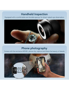Lupa de Joyero APEXEL 120X con Luz LED y Clip Universal 2