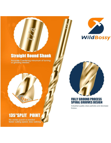 Juego de Brocas de Cobalto M35 13PCS WildBossy para Metal