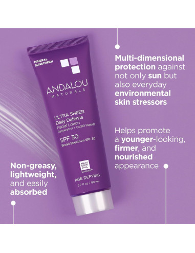 Andalou Naturals Crema Solar Facial Antienvejecimiento SPF 30 - 80 ml