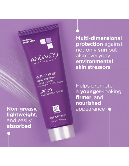 Andalou Naturals Crema Solar Facial Antienvejecimiento SPF 30 - 80 ml