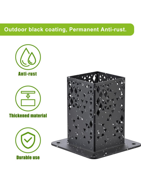 Base de Poste BeneLabel 2 Pcs 9.14x9.14cm Metal Negro