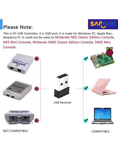 Controlador Inalámbrico USB 2.4 GHz SAFFUN Multicolor