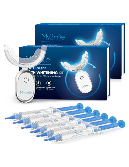 Kit de Blanqueamiento Dental MySmile con Luz LED para Dientes Sensibles - 6 Gel de Peróxido de Carbamida