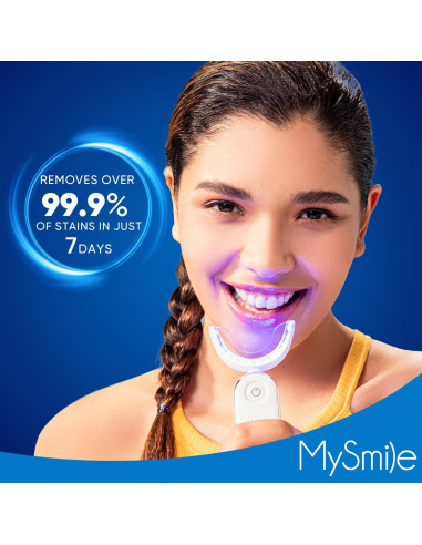 Kit de Blanqueamiento Dental MySmile con Luz LED para Dientes Sensibles - 6 Gel de Peróxido de Carbamida