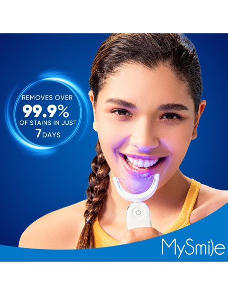 Kit de Blanqueamiento Dental MySmile con Luz LED para Dientes Sensibles - 6 Gel de Peróxido de Carbamida