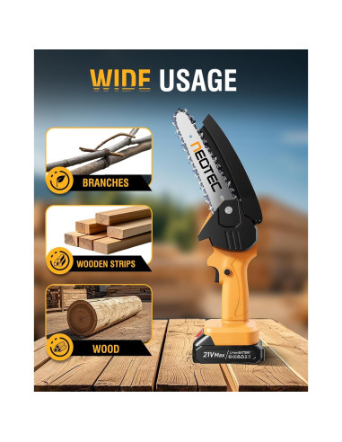 Mini Motosierra Eléctrica Inalámbrica NEOTEC 15.24cm 800W