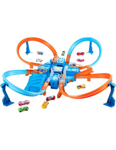 Conjunto de Pista de Choque Hot Wheels Criss Cross + 10 Coches 1:64 2