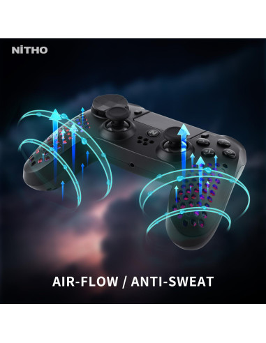 Controlador Inalámbrico NiTHO para PS4/PS3/PC - RGB, 6 Ejes