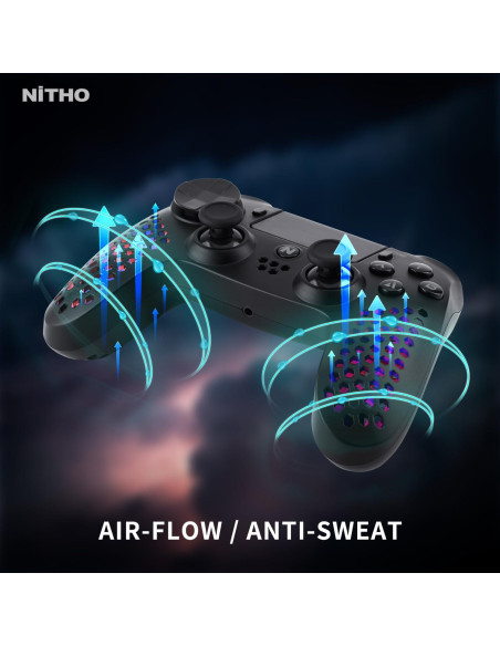 Controlador Inalámbrico NiTHO para PS4/PS3/PC - RGB, 6 Ejes