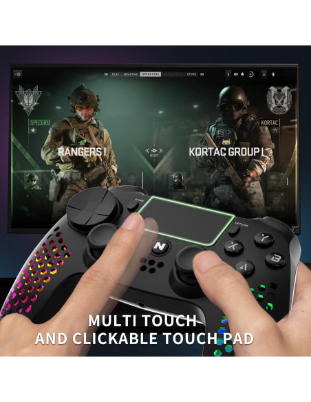 Controlador Inalámbrico NiTHO para PS4/PS3/PC - RGB, 6 Ejes