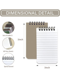 Paquete de 6 Cuadernos Espirales KTOJOY 3x5 Rayados 2