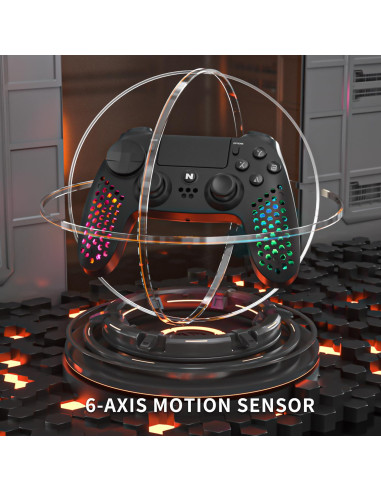 Controlador Inalámbrico NiTHO para PS4/PS3/PC - RGB, 6 Ejes