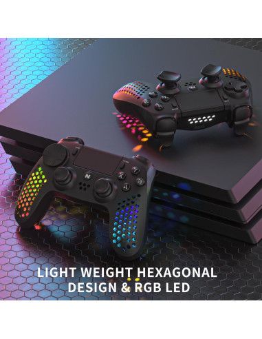 Controlador Inalámbrico NiTHO para PS4/PS3/PC - RGB, 6 Ejes