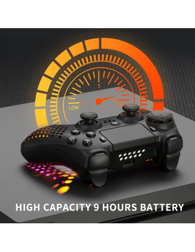 Controlador Inalámbrico NiTHO para PS4/PS3/PC - RGB, 6 Ejes