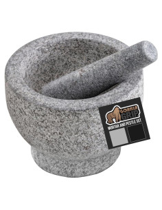 Juego de Mortero y Pestle Gorilla Grip 1.5 Taza Granito Gris