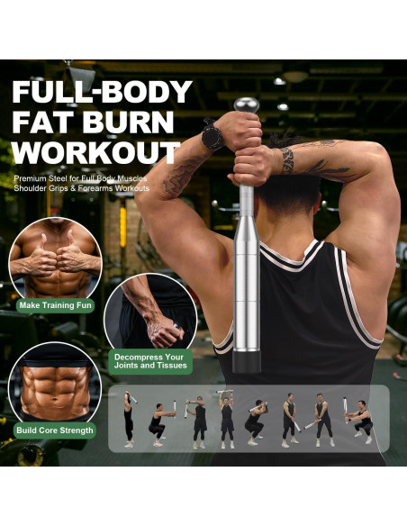 Club de acero ajustable Coniflor 6 en 1 + bandas de resistencia