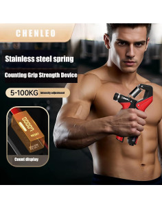 Fortalecedor de Mano CHENLEO Ajustable 5-100KG Rojo 2