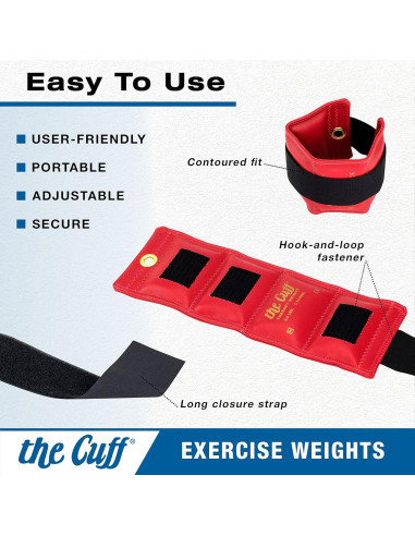 Pesas Ajustables para Tobillos y Muñecas El Cuff - 9 Piezas 0.45 a 4.54 kg