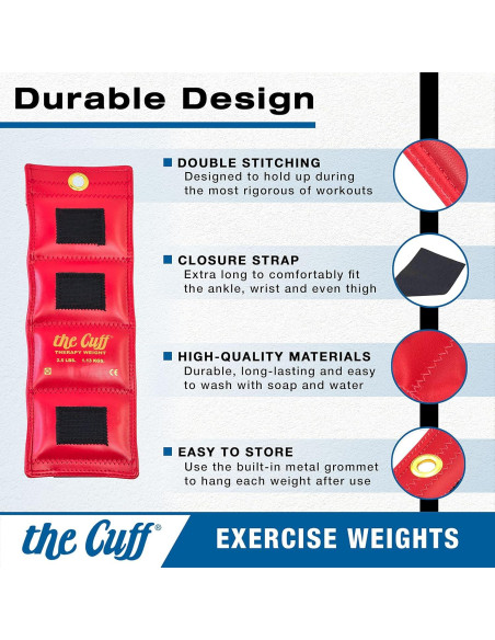 Pesas Ajustables para Tobillos y Muñecas El Cuff - 9 Piezas 0.45 a 4.54 kg