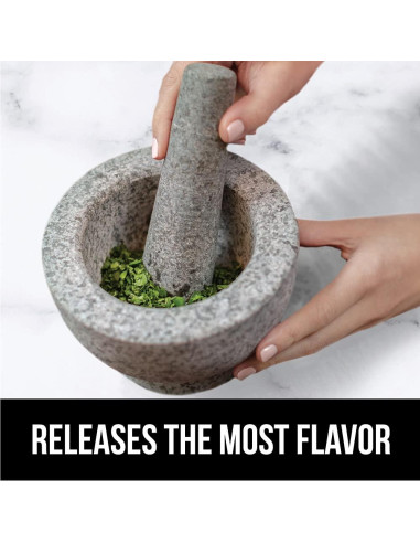 Juego de Mortero y Pestle Gorilla Grip 1.5 Taza Granito Gris