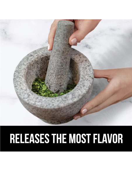 Juego de Mortero y Pestle Gorilla Grip 1.5 Taza Granito Gris