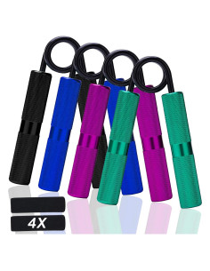 Entrenador de Fuerza de Agarre AIKESIWAY 4 Pack 50-200LB