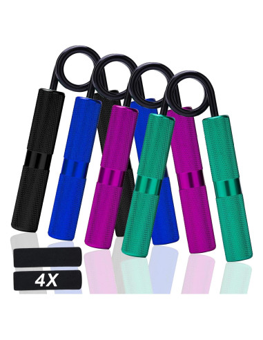 Entrenador de Fuerza de Agarre AIKESIWAY 4 Pack 50-200LB