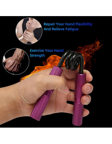 Entrenador de Fuerza de Agarre AIKESIWAY 4 Pack 50-200LB