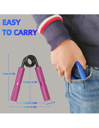 Entrenador de Fuerza de Agarre AIKESIWAY 4 Pack 50-200LB