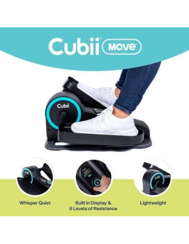 Cubii Move - Bicicleta elíptica bajo escritorio ajustable