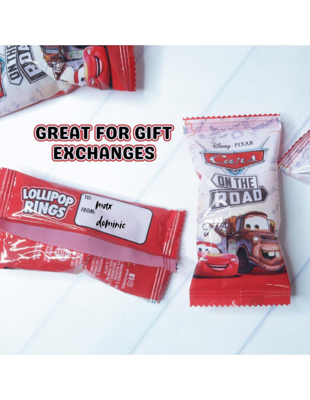 Anillos Lollipop Disney Pixar Cars 18 Piezas Sabor Fresa